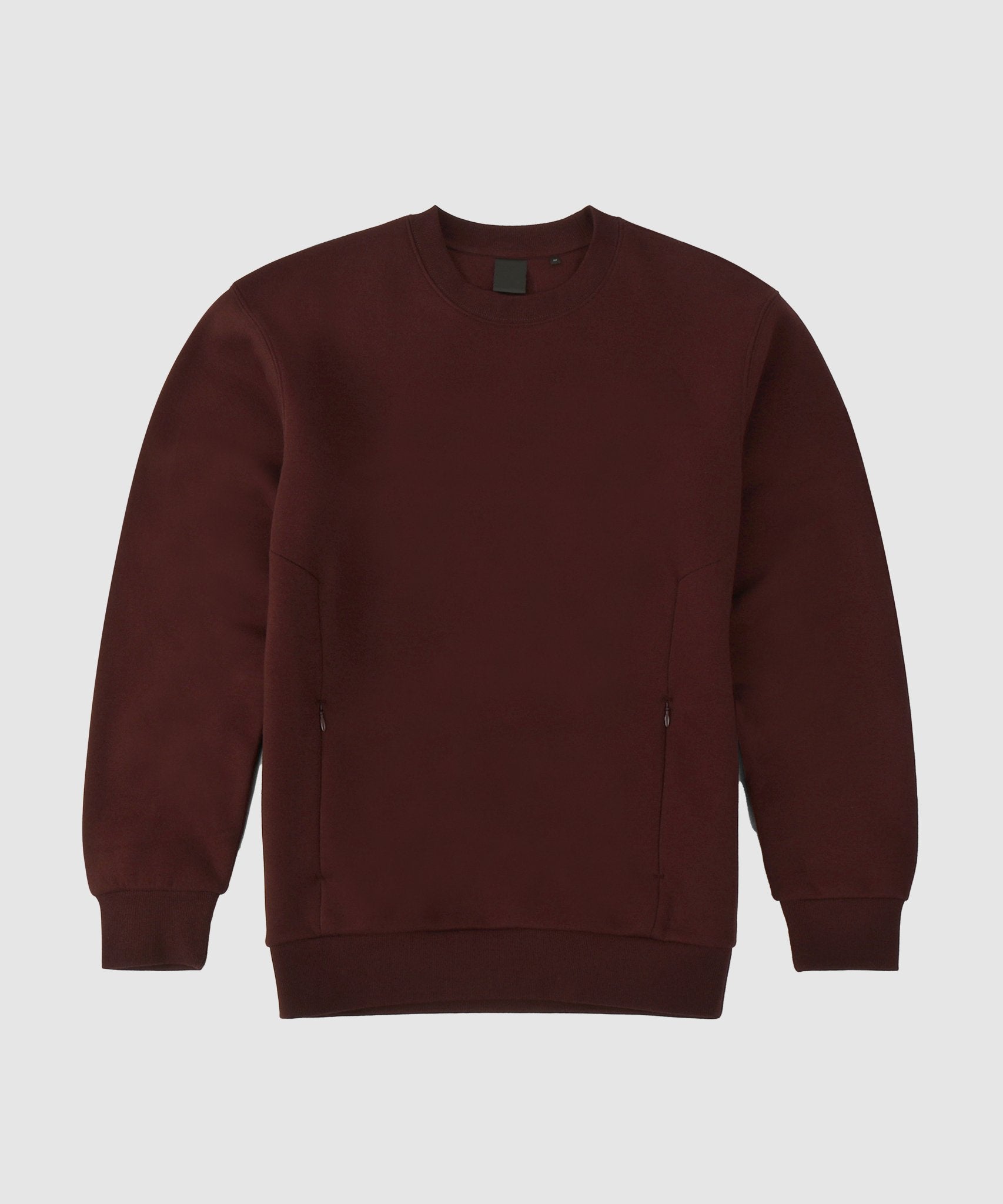 G West Fleece Crewneck With Invisible Zippers - Beetroot - G West Blanks